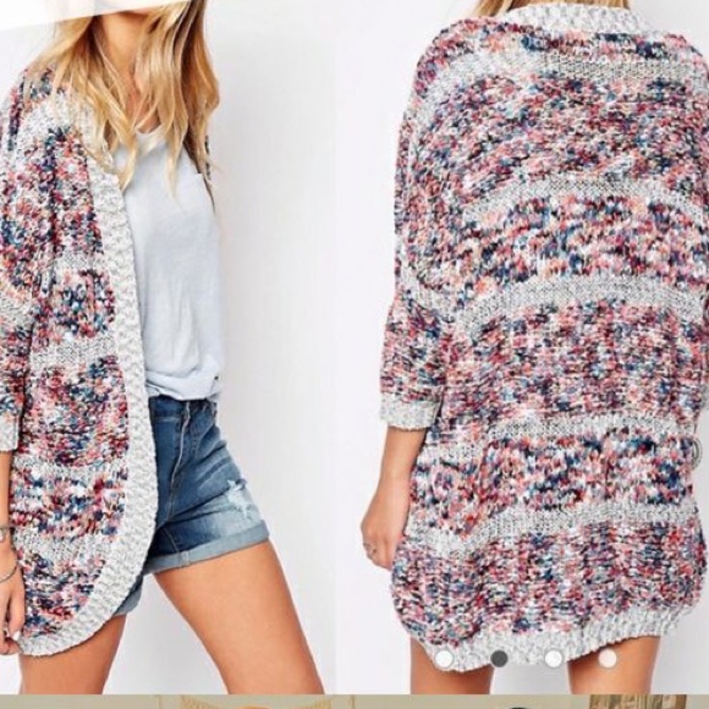 EUC Anthropologie multi color 3/4 sleeve light cardigan